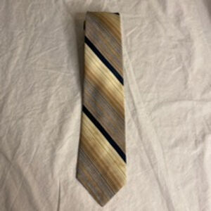 Dino Orsini Beige & Navy Striped Tie Classic Men's Accessory